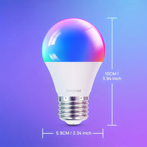 4pcs Smart Light Bulbs with Remote Control, Compatible with Alexa And Google Home LED Light Bulb A19 E26 2.4Ghz WiFi Bulb 60 Watts Equivalent 800lm Dimmable, Music Synchronization for Christmas Party, Room Decor, LED Lights
