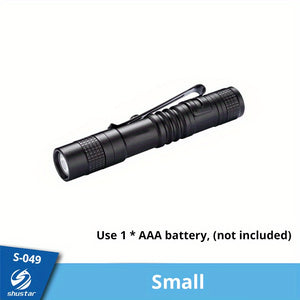 Waterproof Mini LED Flashlight With Clip - Portable Pen Light For Camping, Emergency, And Outdoor Walking (Battery Not Included)