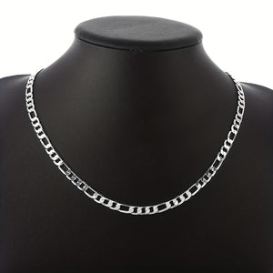 2023 New High Quality Mens Flat Chain Alloy Silver Necklace - Perfect Gift for Weddings & Birthdays! Christmas Halloween Gifts