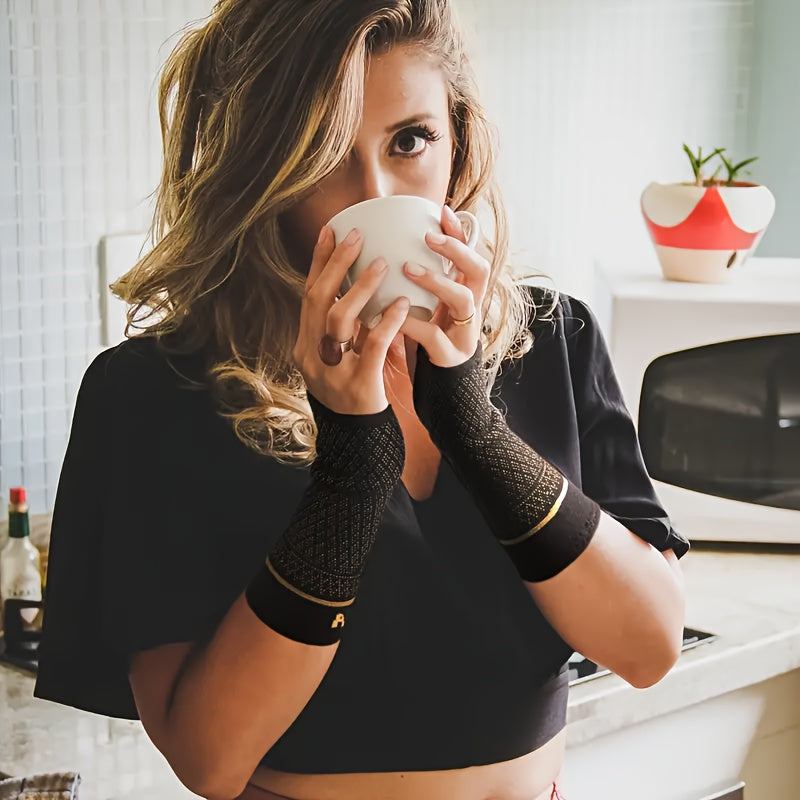 2pcs, Copper Compression Wristbands, Breathable And Sweat Resistant Sports Wristbands, Pull Up Closure, Hand Wash, Suitable For Basketball, Tennis, Weightlifting, Fitness And Household Chores