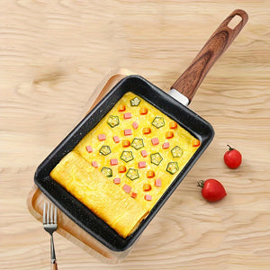 1pc Tamagoyaki Pan, With Imitation Wood Handle, Japanese Square Non-stick Pan, Breakfast Omelet Pan, Household Frying, Small Square Skillet,