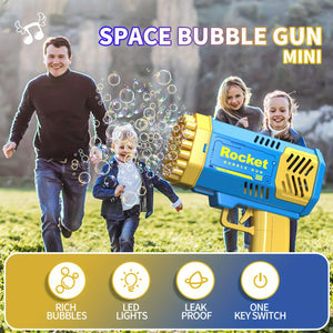 One Pack Of Children's 40 Holes Rocket Launcher Handheld Portable Electric Automatic Bubble Gun LED Light For Boys And Girls Gathering Party