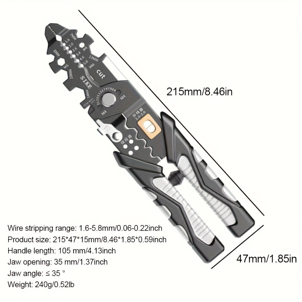 1pc 25 In 1 Multi-functional Wire Stripping Pliers, New Wire Stripping Pliers, Wire Splitting Pliers, Skinning Pliers For Winding Wire Cutti