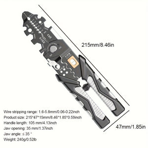 1pc 25 In 1 Multi-functional Wire Stripping Pliers, New Wire Stripping Pliers, Wire Splitting Pliers, Skinning Pliers For Winding Wire Cutti