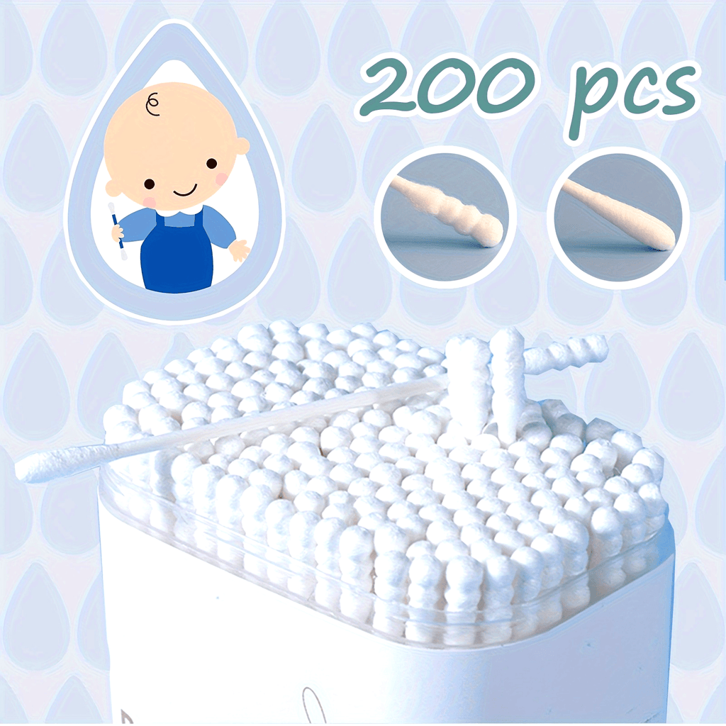 200pcs Unscented Swabs for Newborns and Babies, Safe and Gentle for Kids, Disposable Hygienic Swab Set