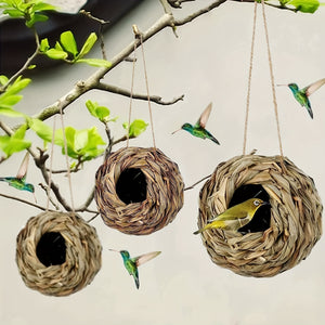 2pcs/3pcs/4pcs Hand Woven Hummingbird Nest House - Perfect for Outdoor Garden and Yard, Ball Shape Design for Comfortable Nesting