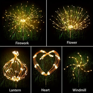 300LED Solar Garden Firework Lights Outdoor Waterproof 200LED Sparklers Solar Lights 60LED For Outside Patio Backyard Yard Pathway Walkway D