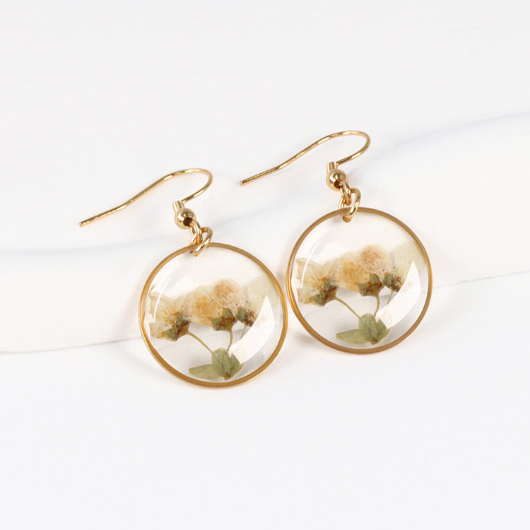 Real Flower in Resin Earrings for Women