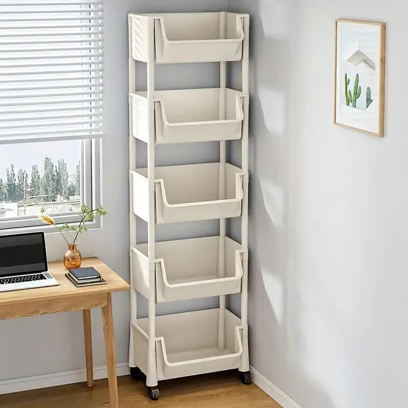 Multi-tier storage rack multi-layer SPA storage cart - PABA, non-electric, mobile storage rack with wheels, 4/5-tier, suitable for living