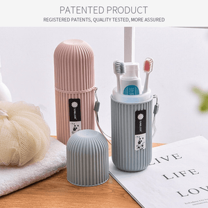 1pc Hypoallergenic Portable Travel Toothbrush Holder Set with Storage for Mouthwash and Toothpaste - Essential for Business Trips