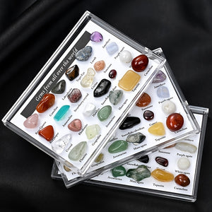 24pcs/Box Specimens Of Natural Tiny Cute Crystal Agate Stones, Small Crystal Agate Stone, Whole Box 3.5in * 2.36in