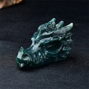 3.2 Inch Dragon Head Skull Statue Crystal Point Crystal Healing Meditation Decor