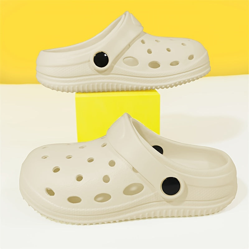 Kids' All-Season Breathable EVA Clogs - Lightweight, Anti-Slip with Geometric Design, Perfect for Indoor/Outdoor Play