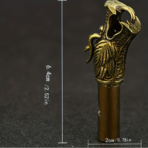 Loud and Durable Solid Brass Dragon Head Emergency Whistle for Survival