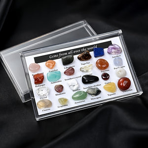 24pcs/Box Specimens Of Natural Tiny Cute Crystal Agate Stones, Small Crystal Agate Stone, Whole Box 3.5in * 2.36in