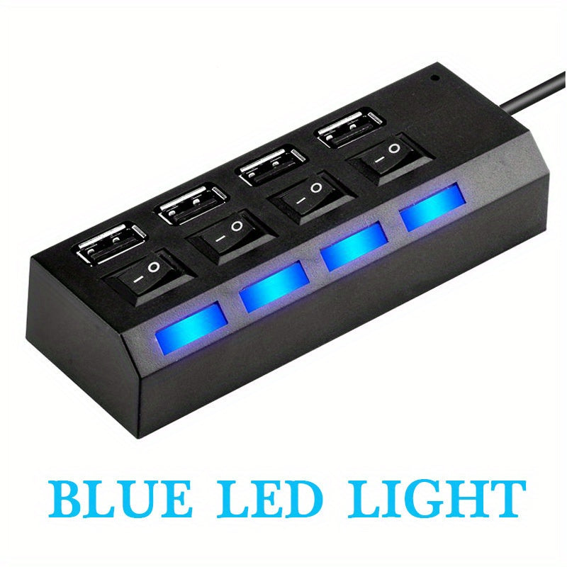 High Speed 4/7 Ports USB HUB 2.0 Adapter Expander Multi USB Splitter Multiple Extender With LED Lamp Switch For PC Laptop