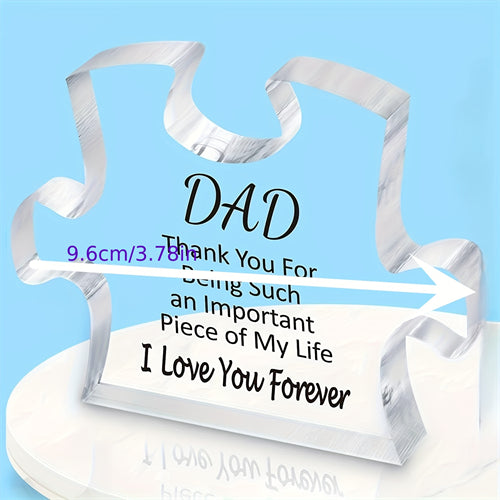 1pc, Engraved Puzzle Acrylic Plaque, Gifts For Dad From Daughter Son, Fathers Day Birthday Gifts For Dad, Puzzle Piece Sign, Christmas Gifts For Dad