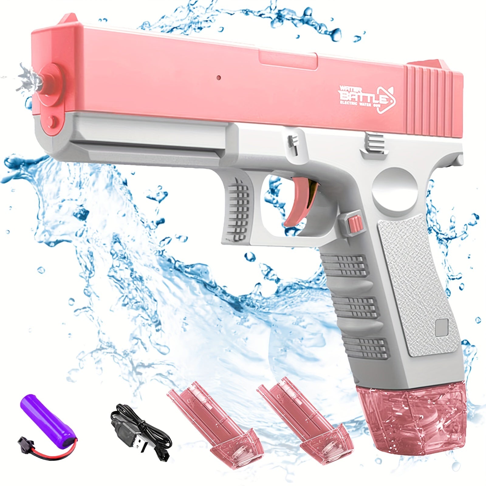 Rechargeable Battery-Powered Water Blaster with High-Capacity Tank – Durable, Portable Summer Fun with Extra Accessories Included