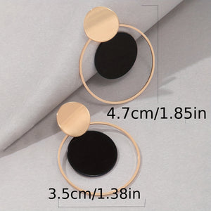 Trendy Personality Simple Creative Disc Geometric Metal Sequins Dangle Earrings Alloy Jewelry Delicate Female Gift