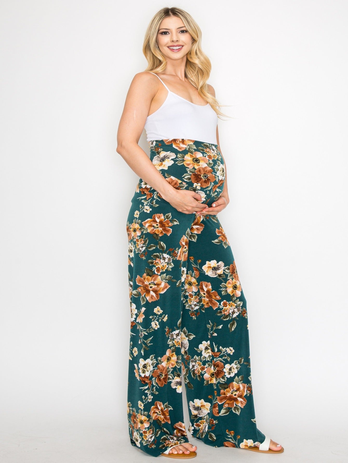 My Bump Women's Maternity Casual Bohemian Damask Palazzo Pants with Tummy Control - Stylish and Comfortable for Expectant Mothers - Availabl