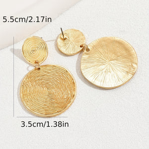 Golden Lollipop Pattern Round Dangle Earrings Elegant Simple Style Zinc Alloy 18K Gold Plated Jewelry Trendy Female Gift