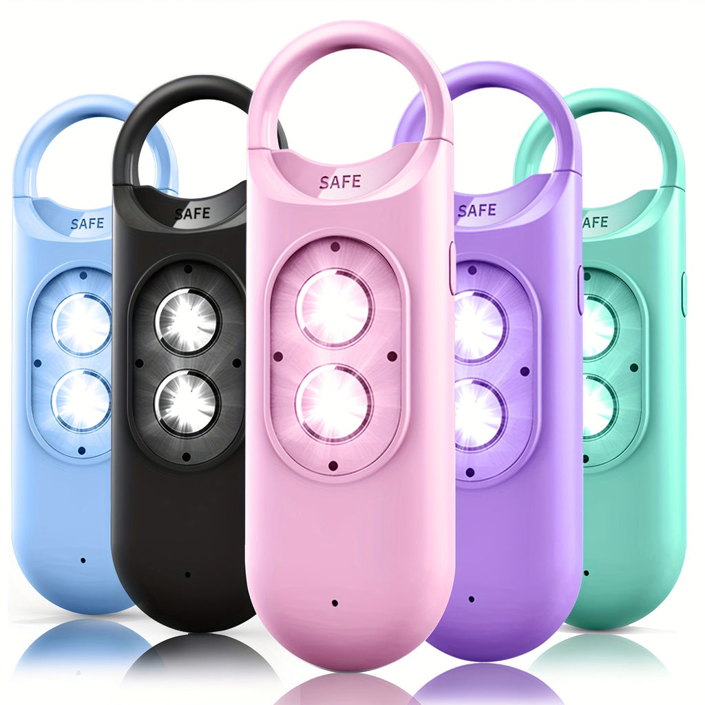 Rechargeable Keychain Alarm for Women, 130 dB Loud Safety Sound Personal Alarm with LED Flashing SOS Emergency Signal, USB Charging, 120mAh Lithium Polymer Battery, ≤36V Operating Voltage, with Safety Whistle Included