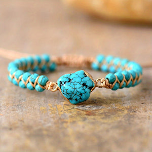 New Trendy Irregular Turquoise Bracelet, Holiday Gift For Boyfriends / Girlfriends