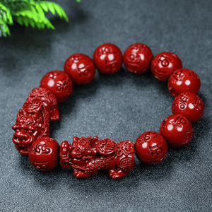 1pc Natural Emperor Purple Cinnabar Bracelet Six-character Mantra Exorcising Evil And Attracting Wealth Good Luck Pendant Auspicious Beast B