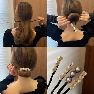 Women's Faux Pearl Hair Pin Device Insert Head Pin Female Braid Hair Back Head Hair Clip Y2K