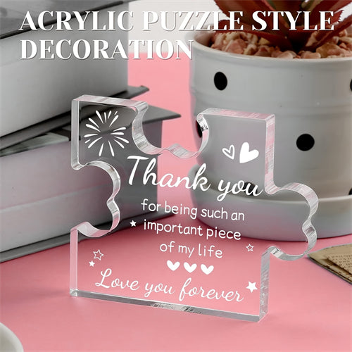 1pc, Acrylic Puzzle Plaque (3.35in*2.76in/8.5cm*7cm), Thank You Gifts For Women, Men, Best Friend, Coworkers, Teacher Appreciation Gifts, Desk Decorations, Creative Birthday Gift, Christmas Gift