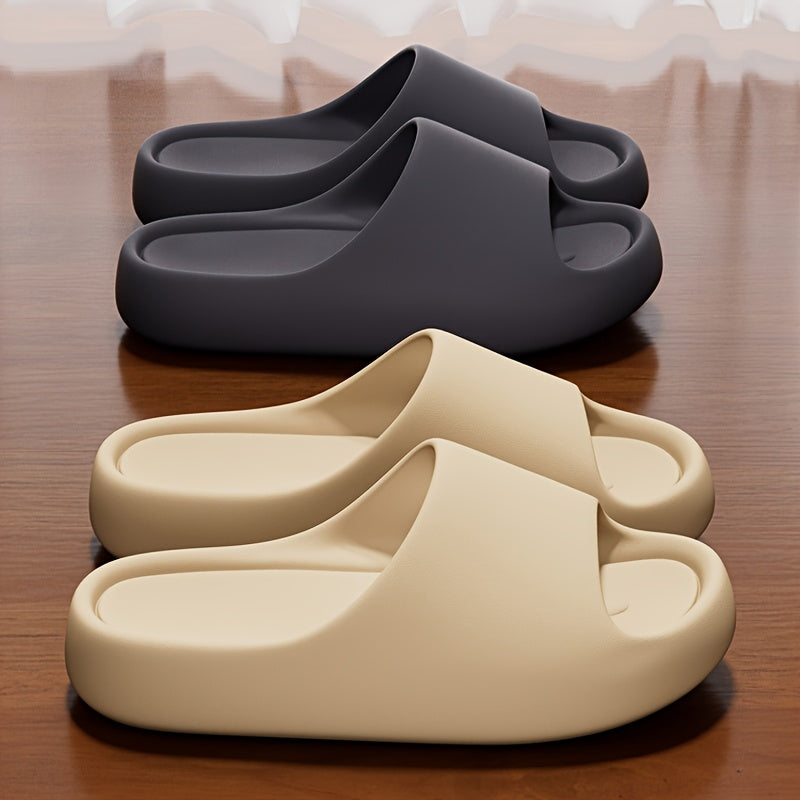 Women's Quick-Dry Soft-Sole Home Slippers, Casual Solid Color Couple Outdoor Thick-Soled Comfortable Beach Pool Slippers