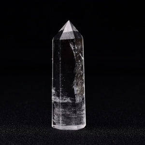 1PC Natural Crystal Transparency Quartz Point Healing Stone Hexagonal PrismsObelisk Wand Treatment Stone Home Decor