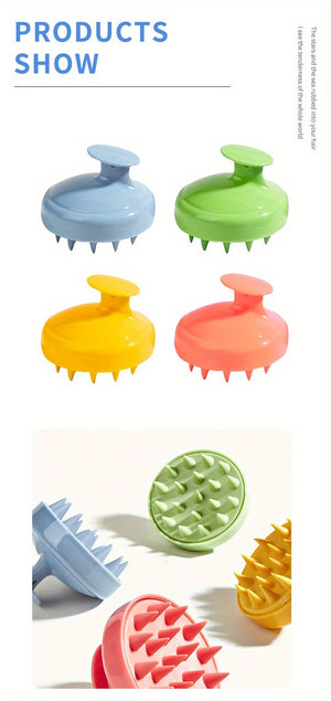 Silicone Scalp Massager Shampoo Brush Shower Head Scrubber - Deep Cleansing For Men And Women