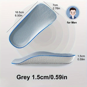 RooRuns 1 pair Boost Your Height with These Arch Support Inner Heightening Insoles - Breathable Sports Shock-absorbing Half Cushion!