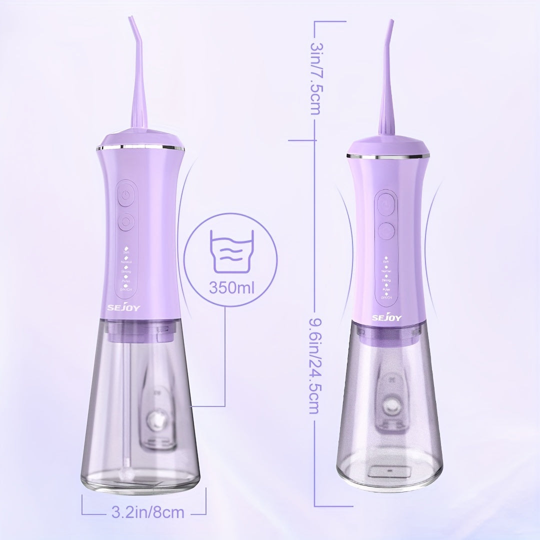 1800mAh Water Flosser, Cordless Water Dental Flosser, 9 Jet Tips 5 Modes 11.83oz, Portable Rechargeable Oral Irrigator For Home Travel