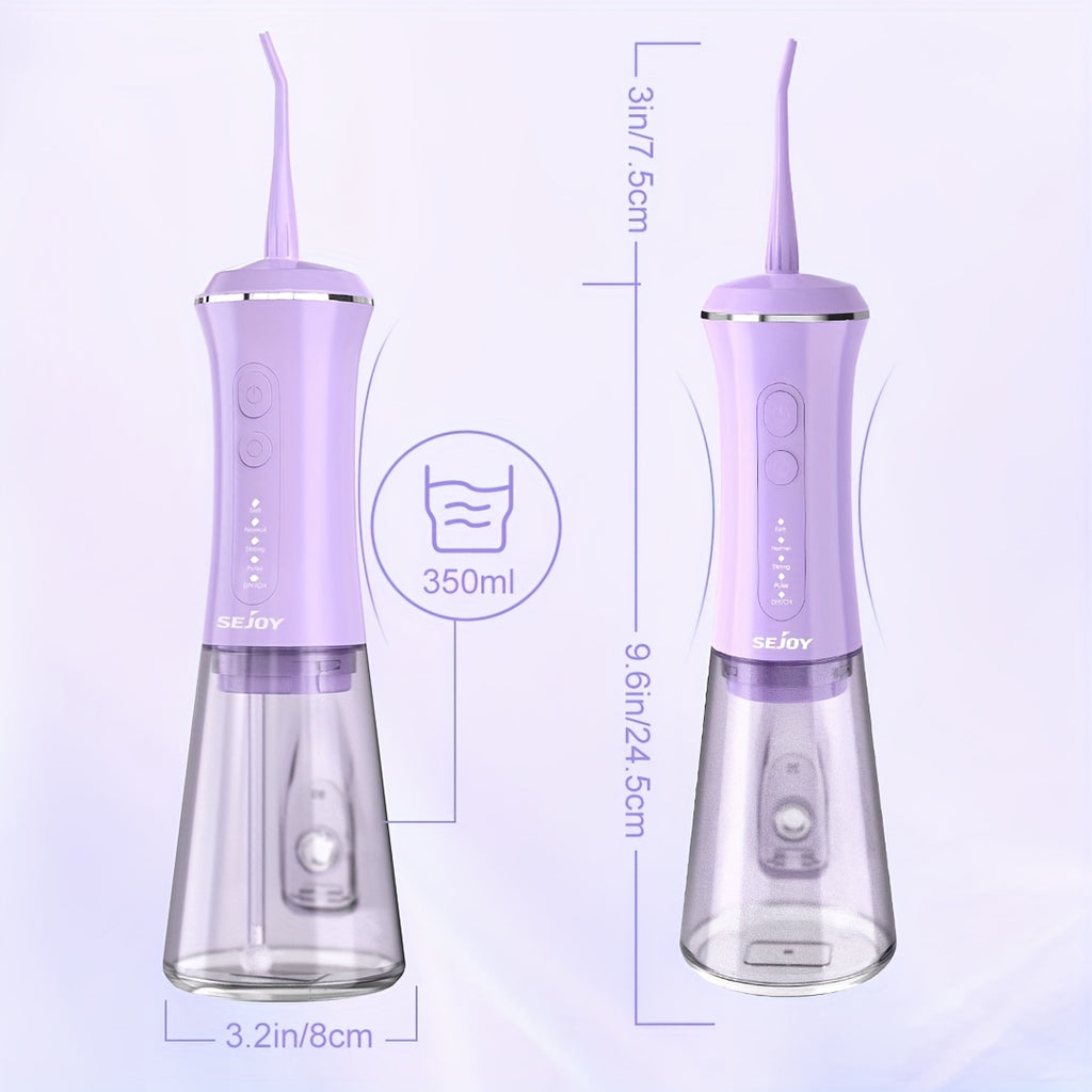 1800mAh Water Flosser, Cordless Water Dental Flosser, 9 Jet Tips 5 Modes 11.83oz, Portable Rechargeable Oral Irrigator For Home Travel