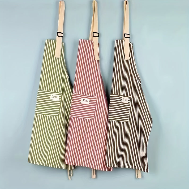 Wholesale Cotton Linen Apron with Stripes, One Pack