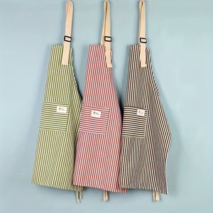 Wholesale Cotton Linen Apron with Stripes, One Pack
