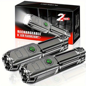 1pc/2pcs Rechargeable Flashlights, Mini Zoomable Flashlights, Emergency Power Outage Super Bright Flashlight For Camping, Emergency, Hurrica