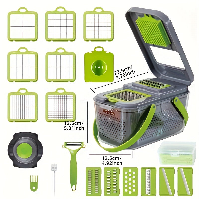 5/6/14/16/22pcs/set, Vegetable Chopper, Multifunctional Fruit Slicer, Manual Food Grater, Vegetable Slicer, Cutter With Container, Onion Min