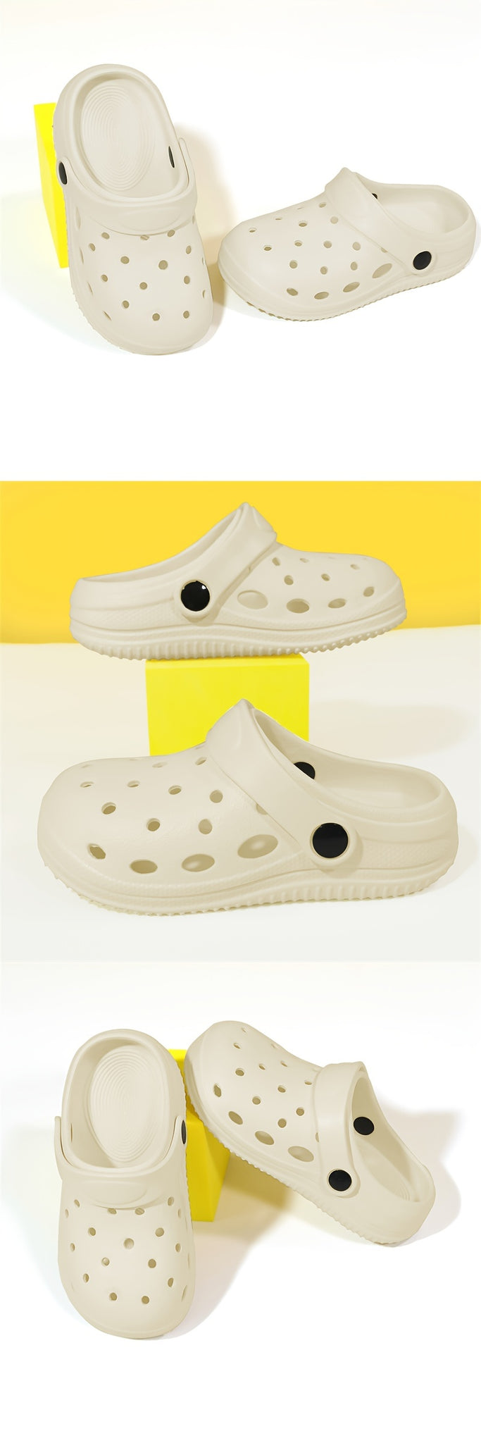 Kids' All-Season Breathable EVA Clogs - Lightweight, Anti-Slip with Geometric Design, Perfect for Indoor/Outdoor Play