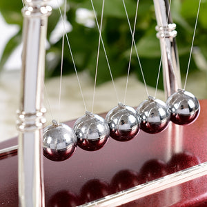 Sleek Newton's Cradle Pendulum - Desk Decor, Stress Relief & Educational Tool for Office and Home