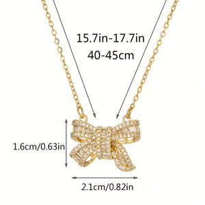 1 Elegant Stainless Steel Synthetic Zirconia Butterfly Necklace Suitable for Banquet Wear and Gifts