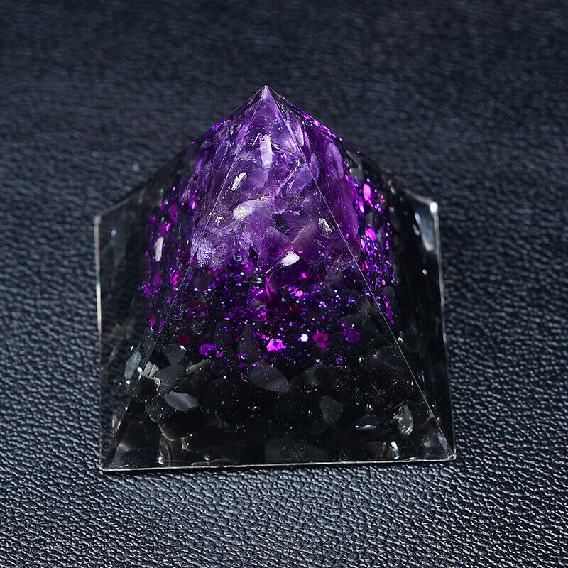 Amethyst Tree of Life Orgone Pyramid EMF Protection Quartz Reiki Meditation