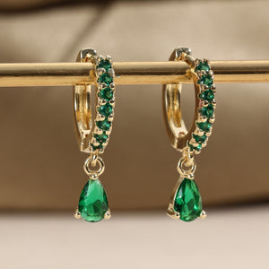 1 Pair Elegant Mini Cubic Zirconia Teardrop Earrings - Sparkling Dangle Design with Clear Gemstone, Ideal for Daily Wear & Special Occasions