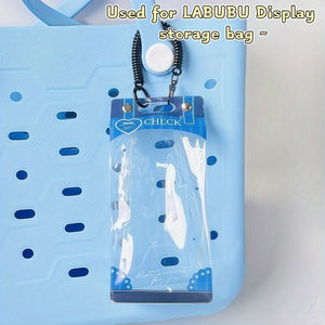 1pc LABUBU Transparent Dust-Proof Protective Storage Bag with Spring Keychain - High-Quality Clear Plastic Display Case for LABUBU, CRYBABY & Winter Rhapsody Plush Toys - Collectible Gift for Toy Enthusiasts, Toy Storage Box, Collectible Showcase, Visible