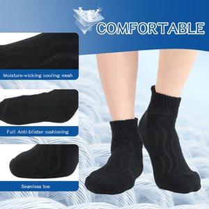 [Non-Binding | Breathable] 8 Pairs Non-Binding Wide Ankle Socks | Breathable Cotton Blend, Seamless Toe, Wavy Texture for Enhanced Circulation & Comfort, Beige, Accessories for Women & Men