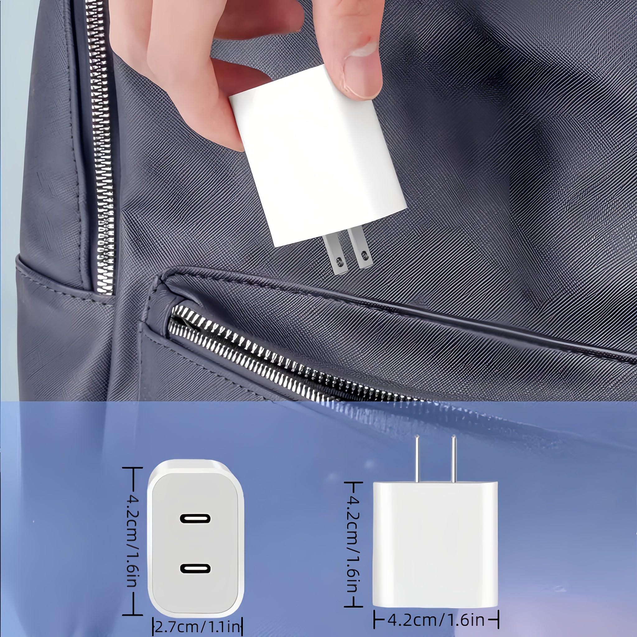 Fast Charger for iPhone 16, 1pc/2pcs Pack 40W Dual-Port Power Delivery Charging Block, with 3.3ft USB C to C Fast Charging Cable, for iPhone