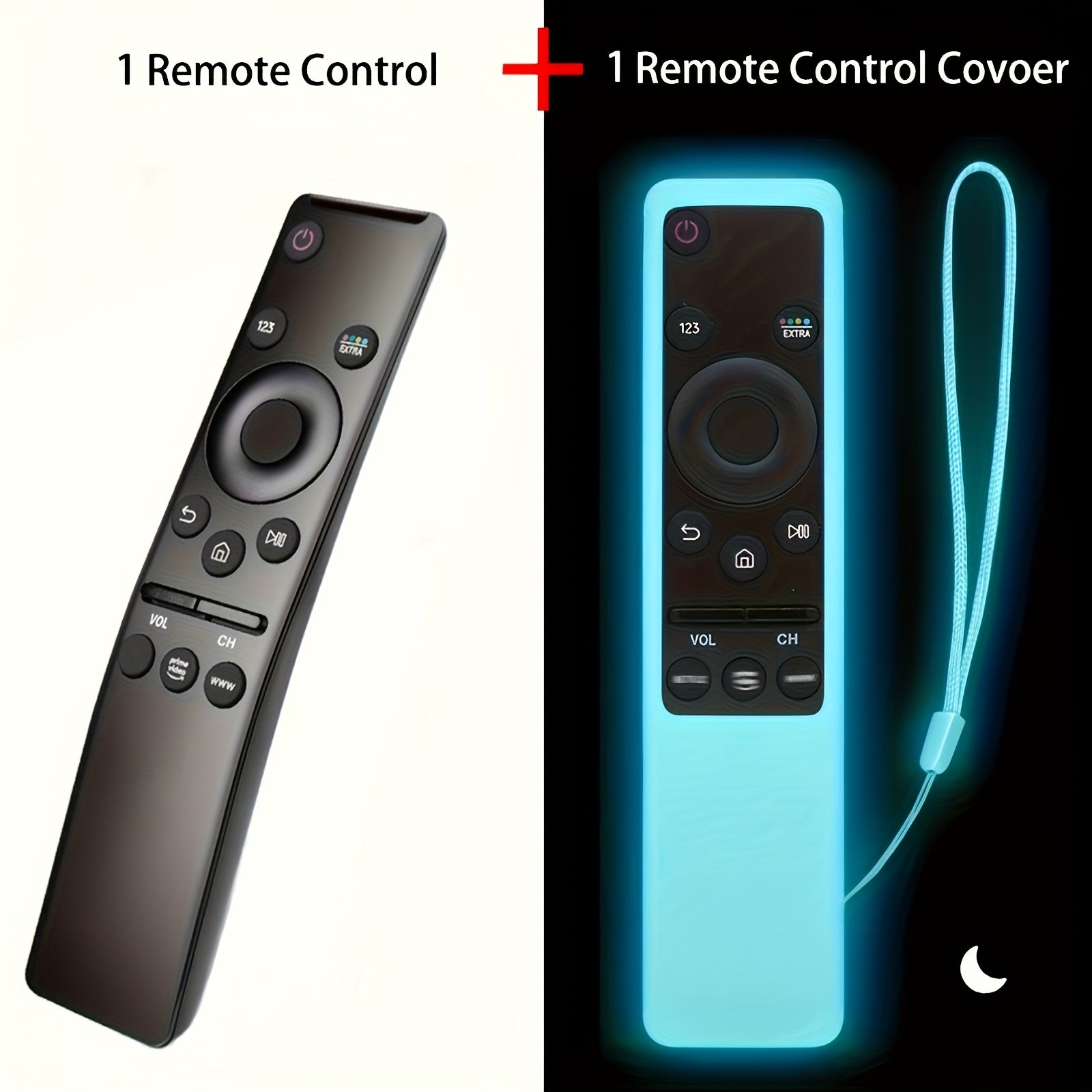 Pack of 2 (1 remote control, 1 remote control cover) Universal remote control for all Samsung TVs LED QLED UHD SUHDHDR LCD frame curved surface solar high-definition TV 4K 8K 3D smart TV
