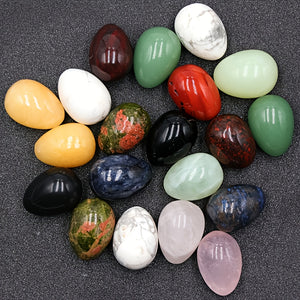 10/20/30pcs Polished Natural Crystal Eggs Shape Stones Set - Assorted Gemstone Eggs for Jewelry Ornaments and Perfect Easter Decorations